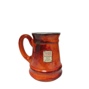Vtg Genin Trudeau Orange Drip Glaze Canadian Pottery Mug